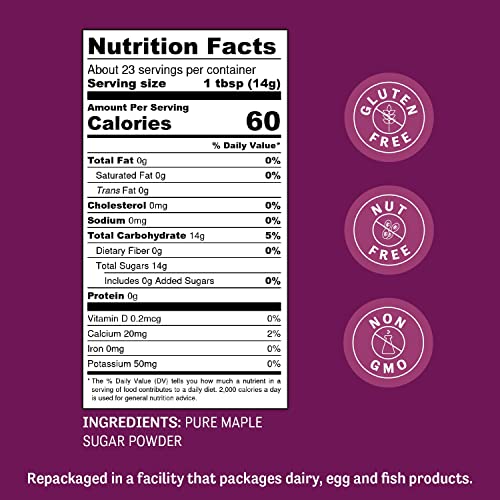 Judee’s Powdered Maple Sugar 11.25 Oz - Confectioners Sugar From Maple Syrup - 100% Non-Gmo, Gluten-Free, And Nut-Free - Great For Baking, Frosting, And Dusting #TOP2
