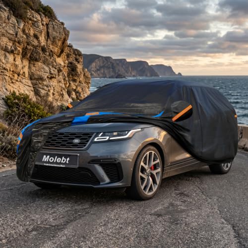 Image of Custom Fit Car Cover for Land Rover Range Rover Velar (2018-2026), Upgraded Waterproof All Weather Outdoor Auto Cover with Driver Door Zipper & Mirror Pockets, UV /Snow /Dust Protection