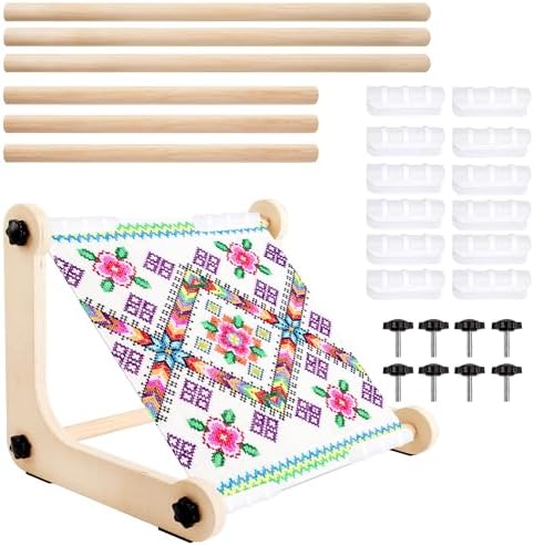 Adjustable Embroidery Table Stand, Cross Stitch Table Stand, Wooden Embroidery Frame for Arts Crafts Sewing Kit Supplies, 2 Sizes Rod ( 11.8″ and 15.75″) Adjustable Embroidery Table Stand, Cross Stitch Table Stand, Wooden Embroidery Frame for Arts Crafts Sewing Kit Supplies, 2 Sizes Rod ( 11.8″ and 15.75″)