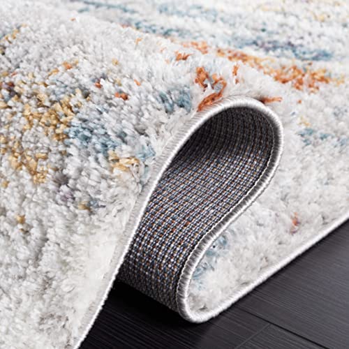 Tapete Berber Shag 7' x 7' Azul Rust e Ivorio miniatura 5