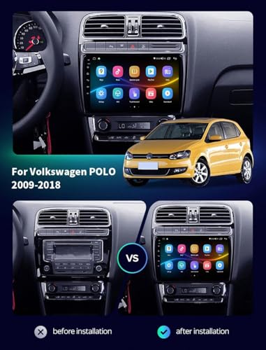 Radio de coche Carplay para VW Polo 2009-2018 con pantalla HD y cámara 2