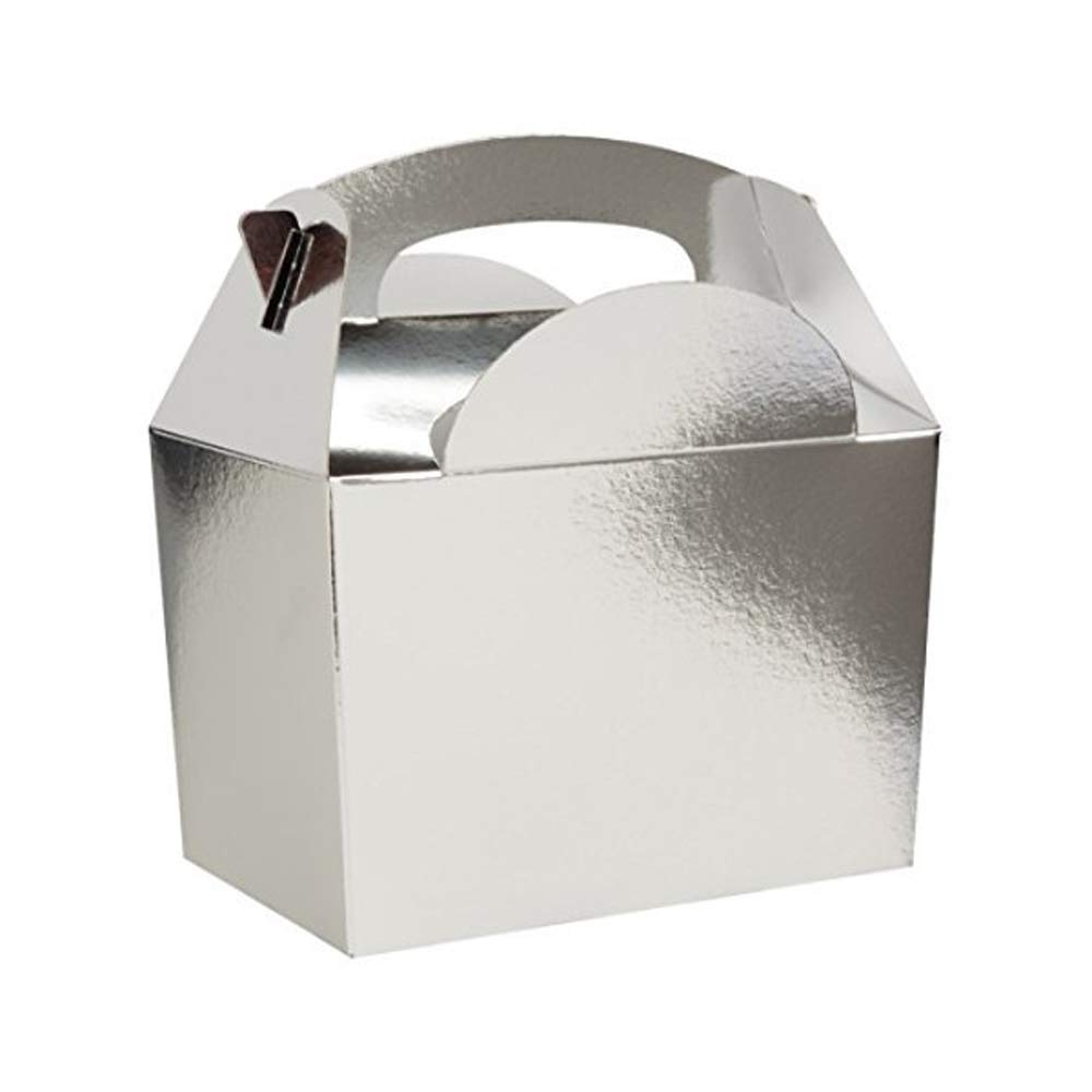 We Can Source It LtdMetallic Silver Meal Box for Children/Kids - Perfect for Picnics, BBQs, and Parties - Fully Compostable, Biodegradable and Eco-Friendly - Pack of 10