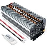 EFFORTWAY Power Inverter DC 48V to AC 110V/120V Converter with LCD Display, Wireless Controller, Cable Pair,AC outlets USB.RV Travel,Suitable for Camping,and Off-Grid Solar Systems (5000w -48v)