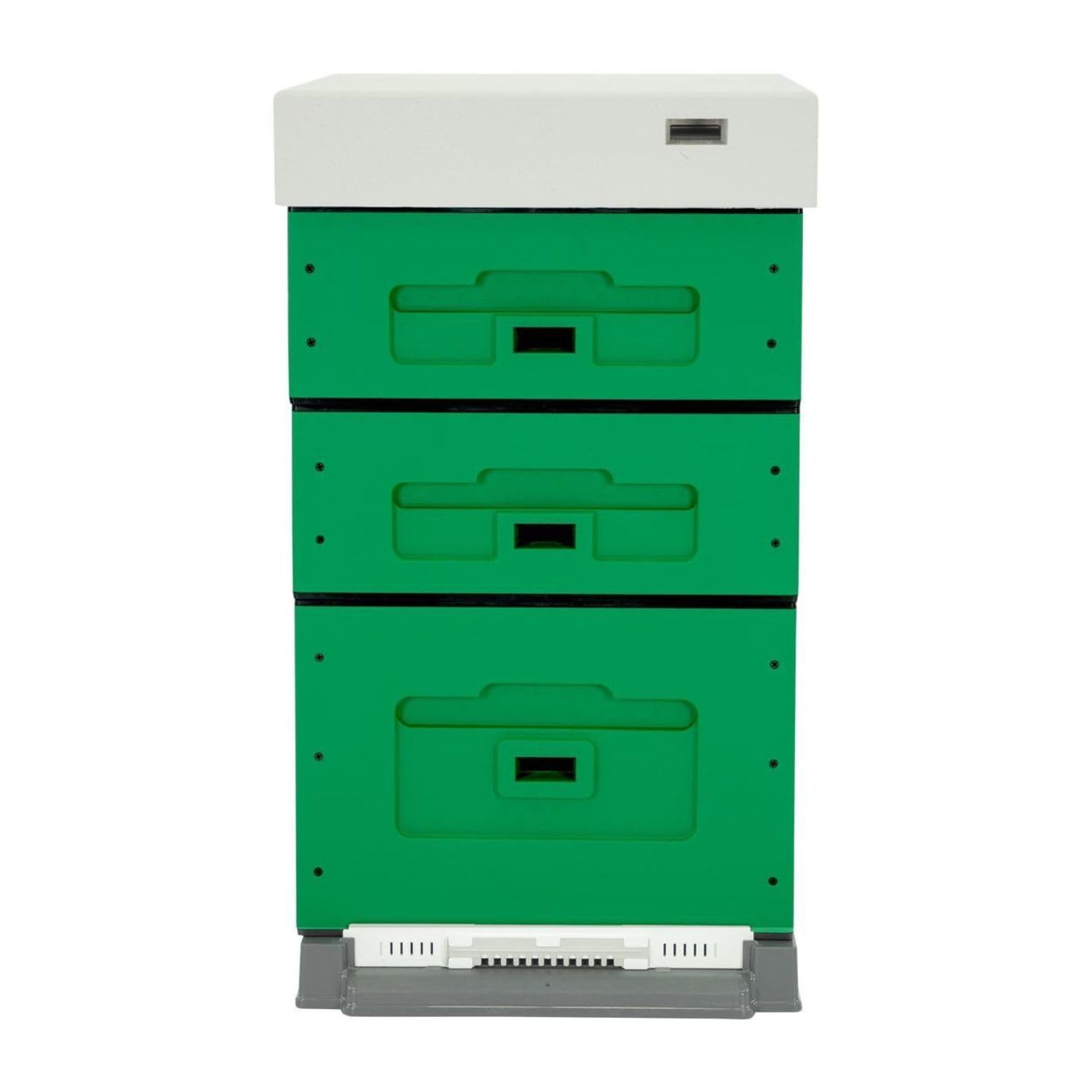 LYSON Bienenbeute Styropor Dadantbeute Dadant Blatt Beute OPTIMA Bienenstock-Set mit niedrigem Varroa-Kunststoffboden (GRÜN-GRAU) für die Selbstmontage (Passende Rahmen:47×43,5x30cm;47×43,5x15,9cm)