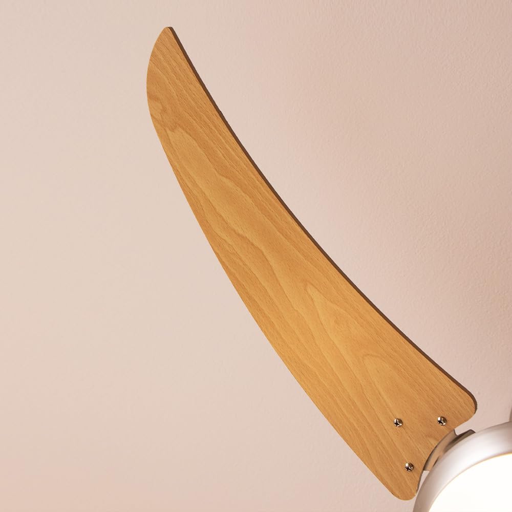 Cecotec Wentylator sufitowy z pilotem i światłem EnergySilence Aero 480, 65 W, średnica 106 cm, 3 odwracalne łopatki, 3 prędkości, wykończenie z drewna orzechowego/bukowego