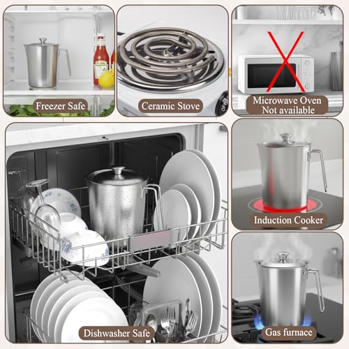 Jarra de acero inoxidable 304 con tapa, 2 litros miniatura 6