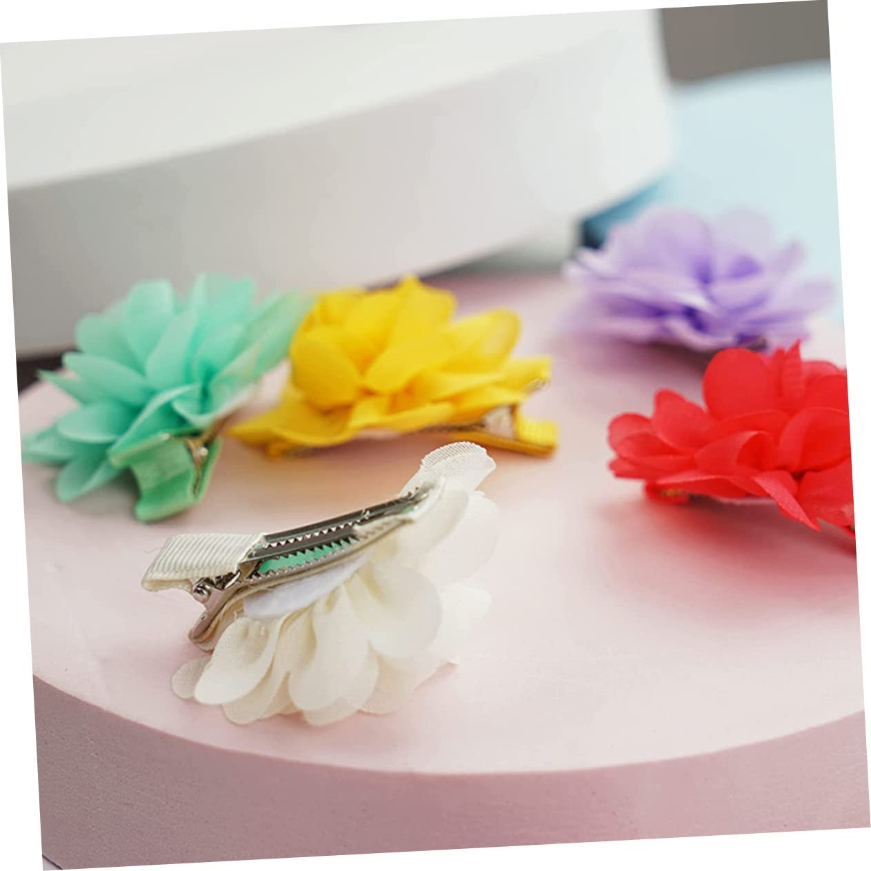 VICASKY 80pezzi Fermagli Per Chiffon Forma Di Fiore Accessori Colorati Per Bambine Mollette Per Piccole e Delicate Per Compleanni e Occasioni Speciali