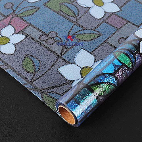 WALLTON-Window-Privacy-Glass-Self-Adhesive-Decorative-for-BathroomDoor-WindowHeat-ControlSidelightAnti-UV-16-X-48-Inches