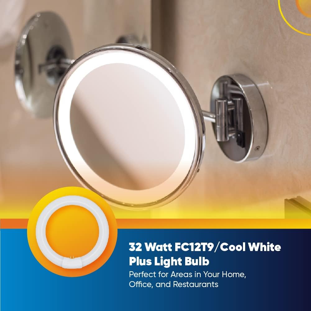 Technical Precision 32W Circline Bulb Replacement Philips Fc12t9/cool White Plus 12 Inch T9 Circline Fluorescent Bulb - G10Q-4 4-Pin Base - 4100K Cool White - 1 Pack