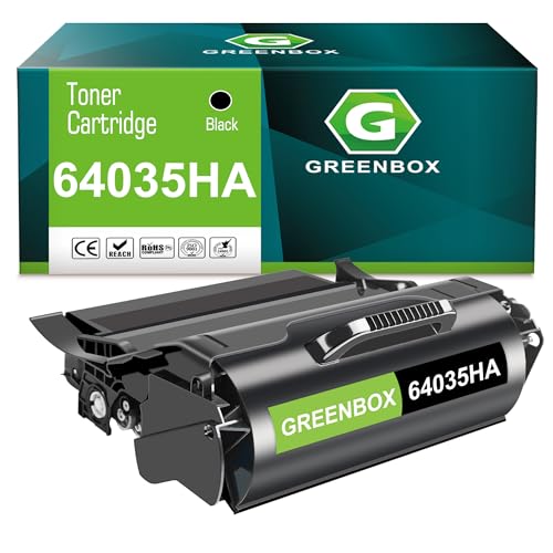 GREENBOX Remanufactured 64035HA High Yield Toner Cartridge Replacement for Lexmark 64035HA for T640 T640dn T640dtn T640N T640tn T642 T642dtn T642n T642tn T644 T644dtn T644n T644tn Printer (1 Black) by GREENBOX - Used condition - US$29.20