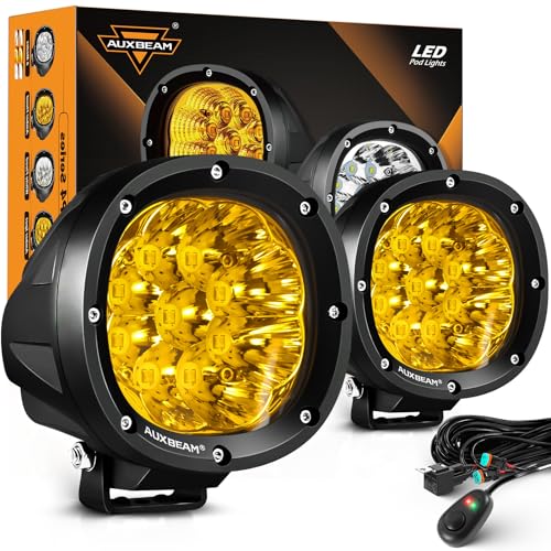 Auxbeam P4 4-In Amber LED Fog Lights, 90W Pair