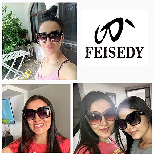 FEISEDY Retro Overesized Cat Eye Sunglasses Women Men Square Cateye UV400 Sunglasses B26293