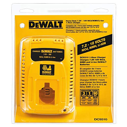 DEWALT Charger for 7.2V-18V Battery, 1-Hour Fast Charging (DC9310)