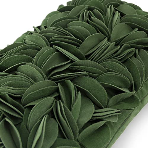 KINGROSE 3D Flower Throw Pillow Cover Solid Decorative Accent Pillow Case Soft Cushion Cover for Sofa Couch Chair Bed 12 x 20 Inches Grass Green - Thumbnail 3