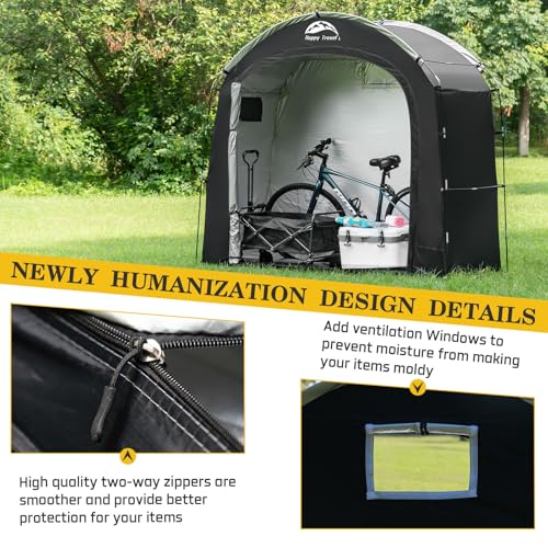 Image of Happy Travel Bike Storage Shed Tent, Waterproof Portable Bicycle Cover Shed