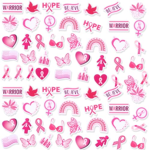 Image of Memorywuu 120 Pcs Breast Cancer Awareness Acrylic Pins Lapel Brooch