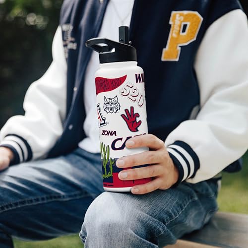 Image of Logo Brands NCAA Native 34 oz Quencher Water Bottle - | Local Icons Design | Double-Wall Insulated| Leak-Proof Lid & Built-In Straw