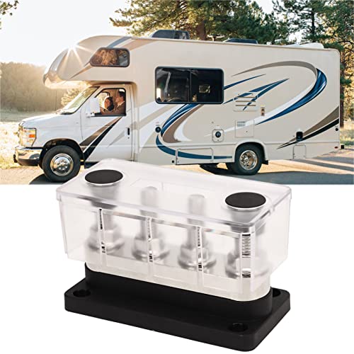 NutriEss Bloque de Distribution de Barre de Bus de Batterie Courant élevé Courant 600A M10 Stud DC12V à 48V pour Voitures RVS Boats Yachts ABS Zinc ALLIAG Nylon 4 STAD (Black) – vue 8