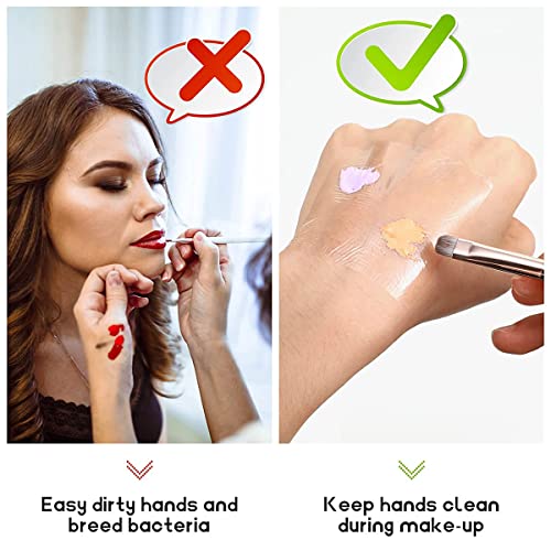 MAYCREATE® 100Pcs Hand Palette for Makeup PU Film Makeup Palette Artist Must Haves Waterproof Transparent Adhesive Makeup Mixing Tape for Foundataion Blending (2.4''x2.4",... - Image 4