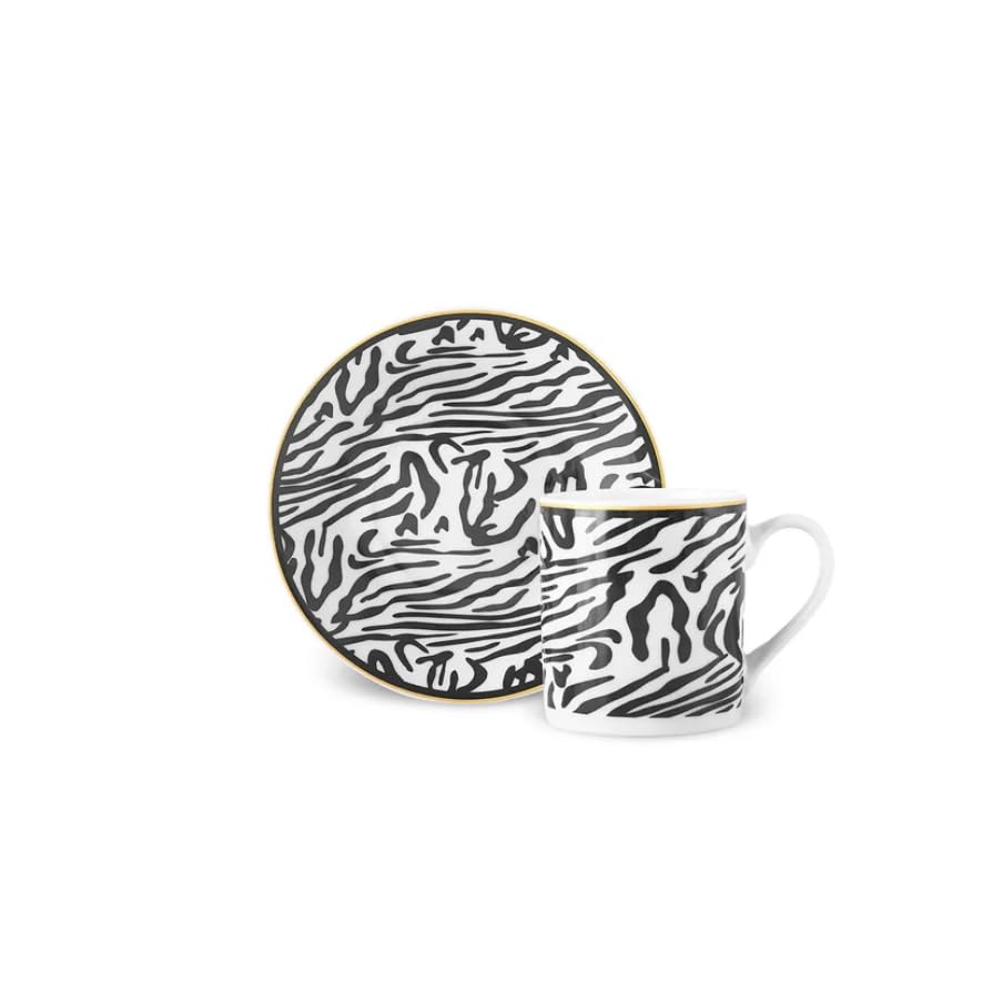 KARACA ZEBRA IN SAVANNA 2-teiliges Kaffeetassen-Set - Elegantes Design, Perfekt für Zwei