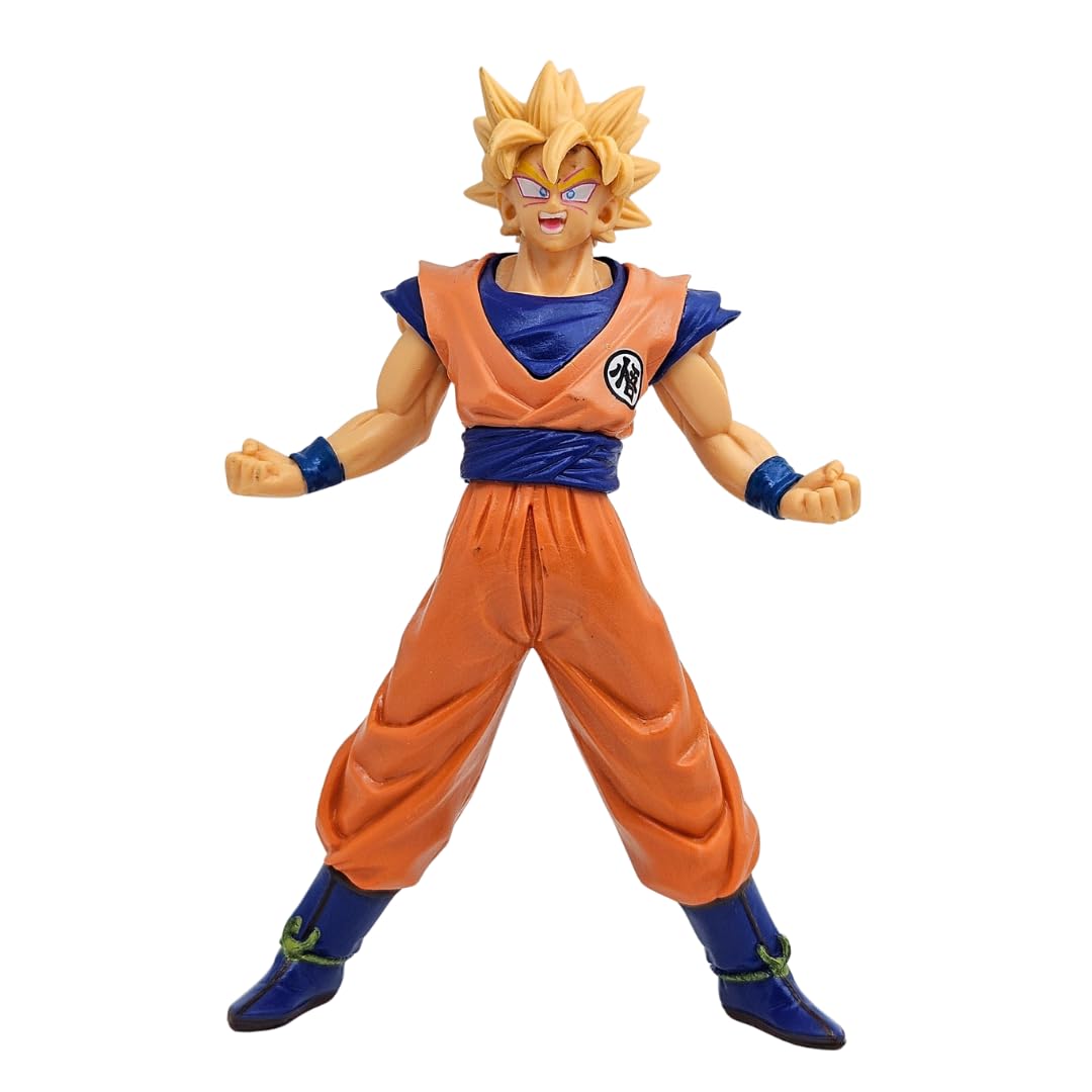 Realmkart Goku Action Figure Ultra Instinct Dragon Ball Z Action Figures MUI Anime Action Figures Premium DBZ Action Figure 18CM for Anime Gift,Office Table,Study Table (Super Saiyan Goku)