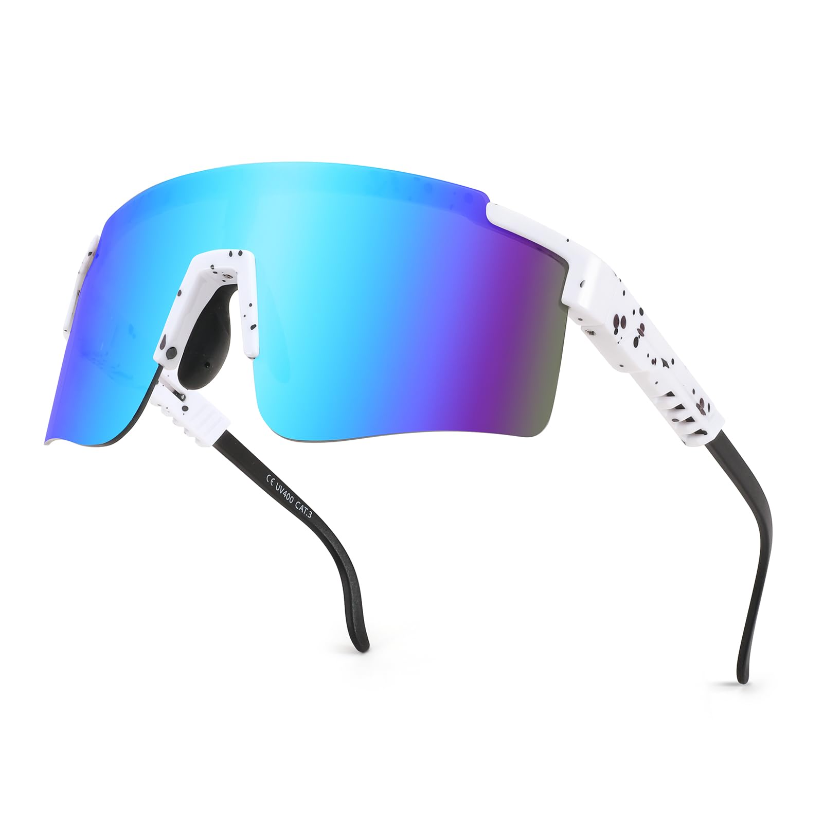 Jugend-Sonnenbrille für Herren und Damen, 80er-Jahre, Sport-Baseballbrille mit verstellbarem Beinvisier, für Alter 8–16 Jahre