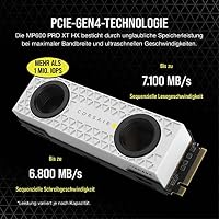 Corsair MP600 PRO XT 2TB Hydro X Edition Gen4 PCIe x4 NVMe M.2 SSD (bis zu 7.000 MB/s High-Density TLC NAND, XM2 Wasserkühler) Weiß CSSD-F2000GBMP600PHXTW – Ansicht 3