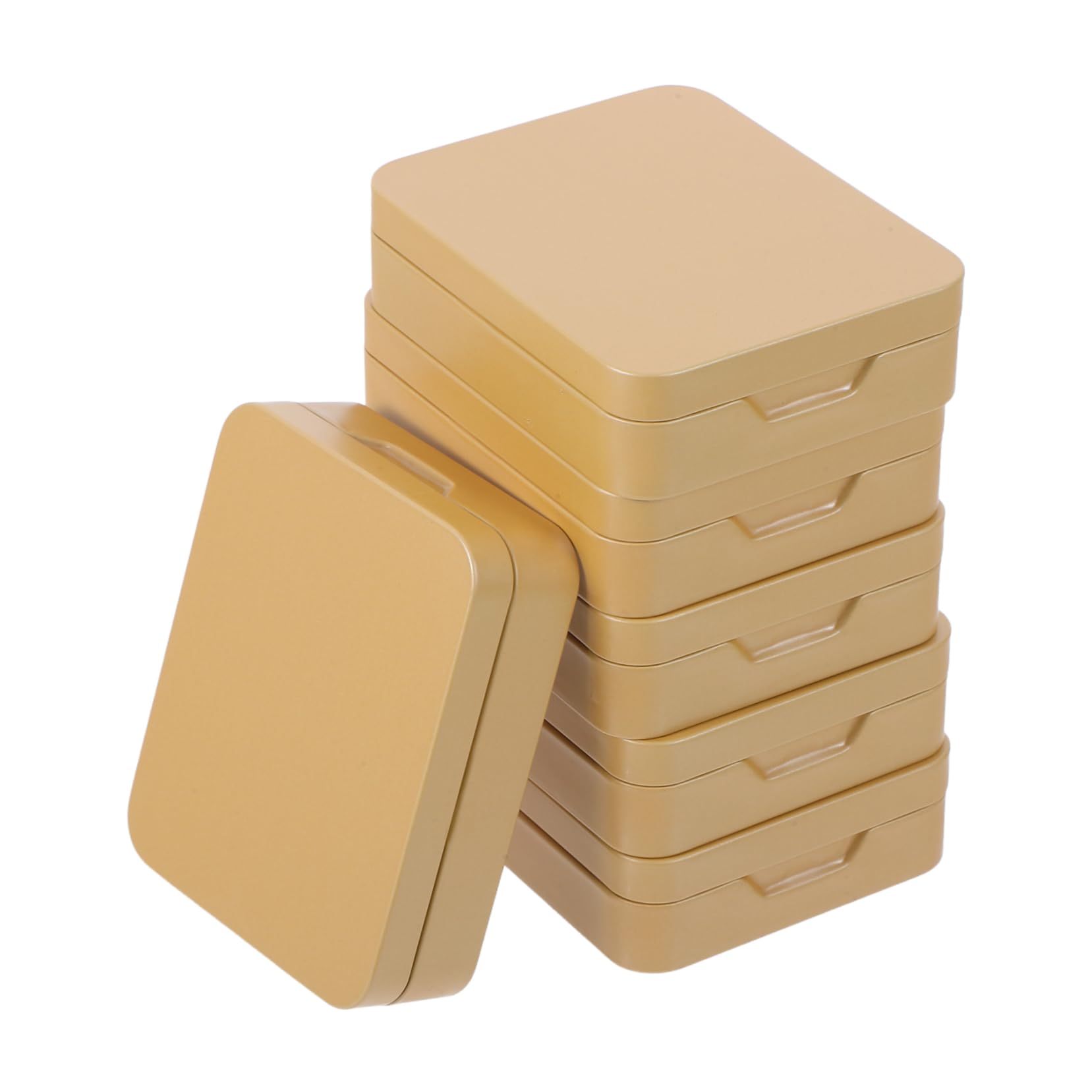 Ipetboom 6Pcs Portable Hinged Tinplate Box Gold Storage Tins for Candy Tea Office Travel Organization Metal Containers