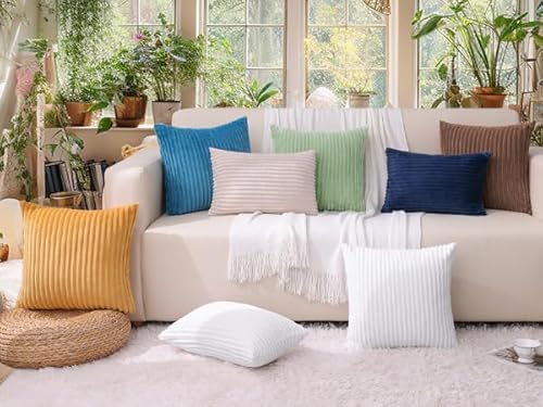 Simmore Christmas Decorative Throw Pillow Covers 18X18 Set Of 2, Soft Plush Flannel Double-Sided Fluffy Couch Pillow Covers For Sofa Living Room Home Decor thumb #5
