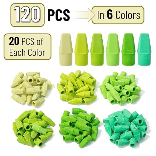 Image of Mr. Pen- Pencil Erasers Toppers, 120 Pack, Colorful, Latex Free, No Smudge | Mr Pen Erasers for Pencils