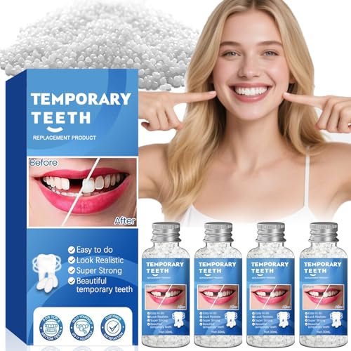 Image of Tooth Repair Kit, Moldable False Teeth Beads for Teeth Repair, Suitable for Missing, Cracked DIY Denture Kit, 4PCS