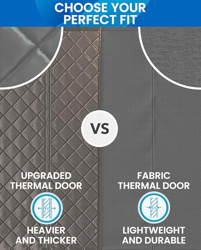 Image of Flux Phenom Thermal Insulated Door Cover - Easy Install Temperature Barrier, Magnetic Door Curtain for Winter, Keeps Warm Air in, 40 inchx82 inch (Pack of 2)
