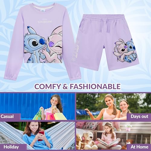 Disney Stitch Track Suit Girls Activewear Sweatsuit Teens 2pcs Sweatsuit Kids Clothing2