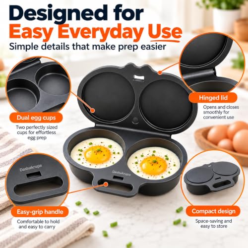 Image of Microwave Egg Cooker Dual Cup Boiled Egg Maker Kitchen Tool