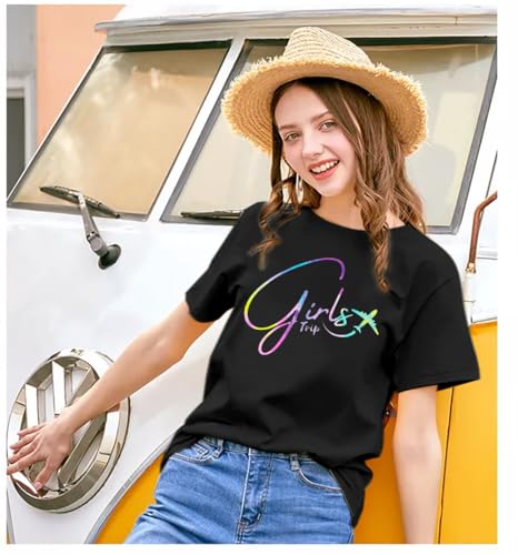 ASTANFY Girls Trip Shirt Womens Bestie Shirts Casual Summer Vacation Tshirts Family Matching Outfits3