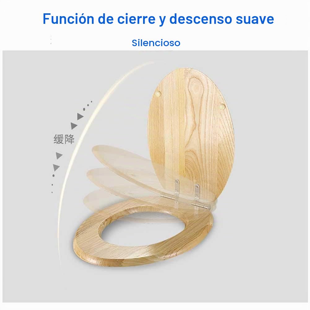 Madera Maciza Universal Asiento De Inodoro Bisagra De Metal Tapa del Inodoro Cierre Lento Y Suave Óxido Y Resistente Al Agua Antibacteriano Y Ecológico Fácil De Instalar,D