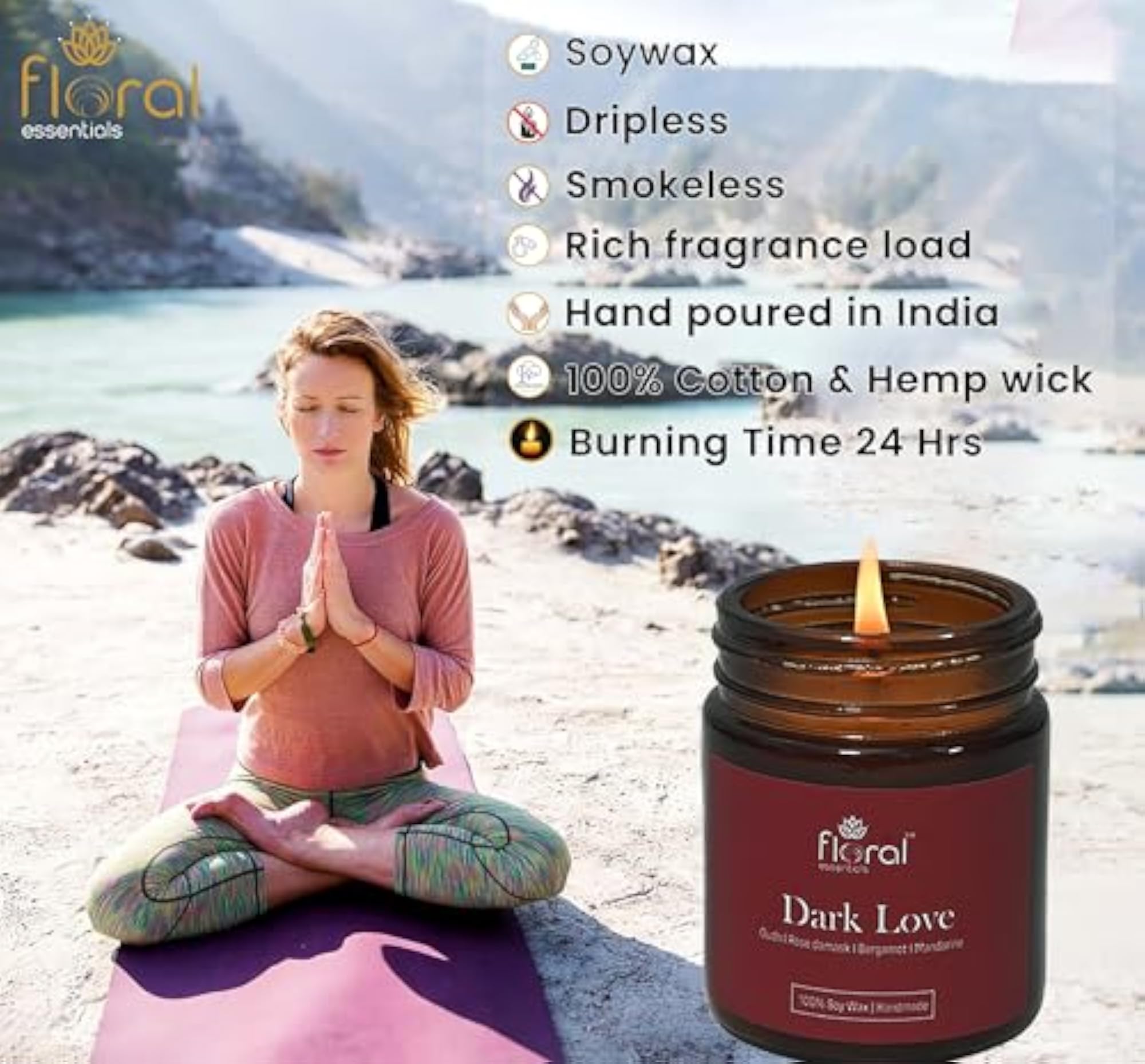 Meditation Candle with Pineapple Bliss and Lavender Scent