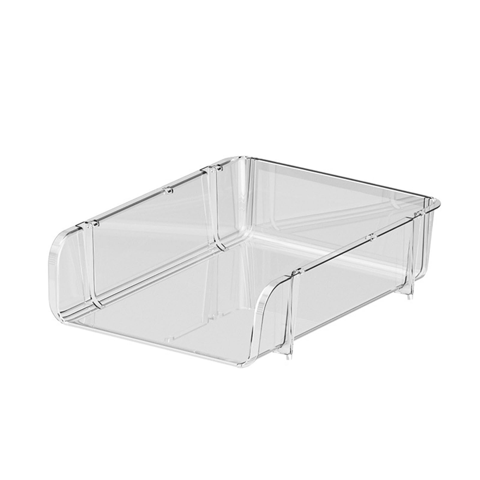 Ejoyous Organizador de Escritorio Transparente Organizador de Escritorio Apilable de Plástico con Diseño de Almacenamiento Visible Estante de Papelería de que Ahorra Espacio para Oficina, Escuela,
