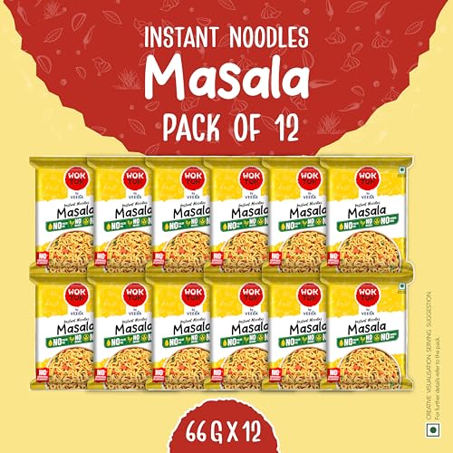 Image of Wok Tok Instant Noodles Masala 66g (Pack of 12)