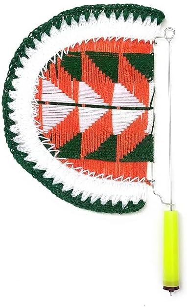Indian Traditional Hand Knitted Handheld Hand Knit Crafted Handmade Beautiful Natural Hand Held with Handle Work for Cool Air, Home Decor and Travel use Pack of 1