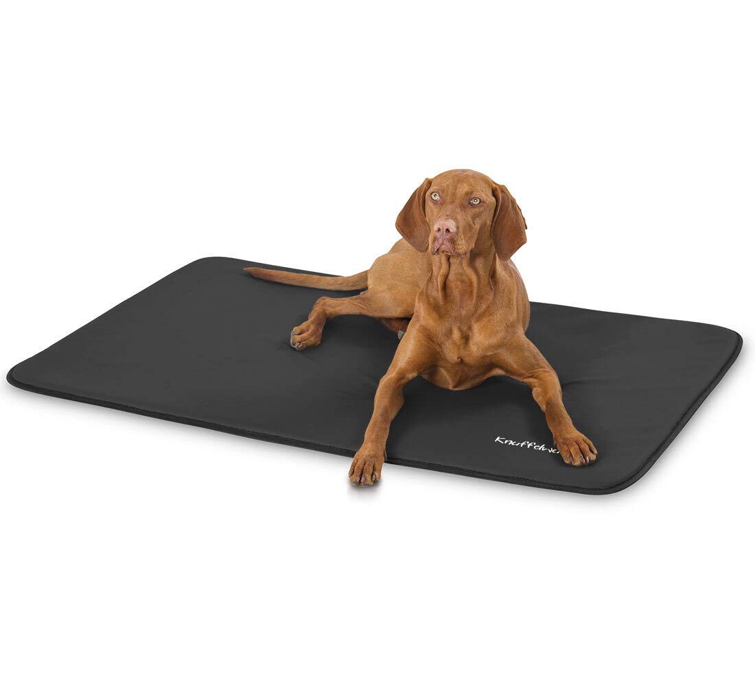 Knuffelwuff Kunstleder Hundematte Cheyenne XXL 120 x 80cm Schwarz - Hundekissen für große, mittelgroße und kleine Hunde - Für Zuhause, Auto, Wohnmobil, Wohnwagen