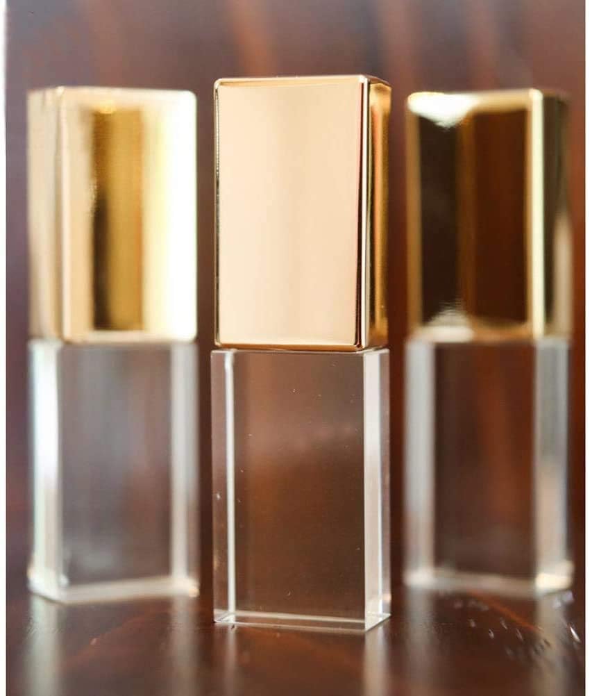 Laak 32GB New Crystal Transparent Rectangle Genuine USB Flash Drive 3.0 Wedding Gift Pendrive (Gold)