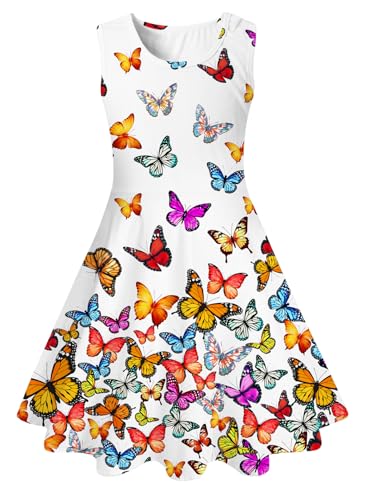 BFUSTYLE Girls Dress Sleeveless Casual Floral Sundress for Girl 4-15 Years