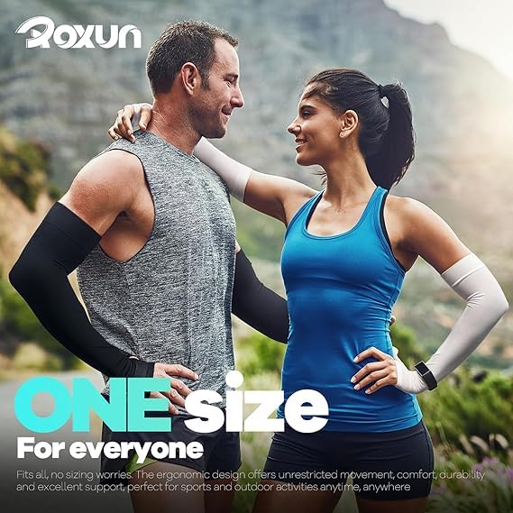 Image of MIZUNA Sun Protection Arm Sleeves Hand gloves For Men & Women,Thumb Holes UPF 50 Arm Cover for Biking,Cricket,Cycling, Golf, Outdoor Sports