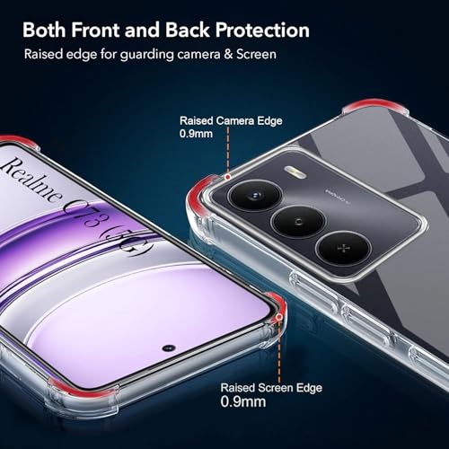 Image of Jkobi Shockproof Crystal-Clear Back Cover for Realme C73 (Anti Yellow Case | Drop & Camera Protection | Hard Polycarbonate)