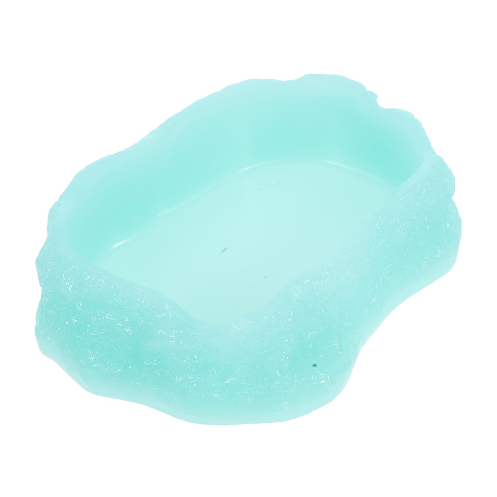 HOUDERCO Luminous Reptile Water Dish Durable Feeding Bowl for Turtles Frogs and Bearded Dragons for Easy Access and Convenient Feeding Reptile Cages