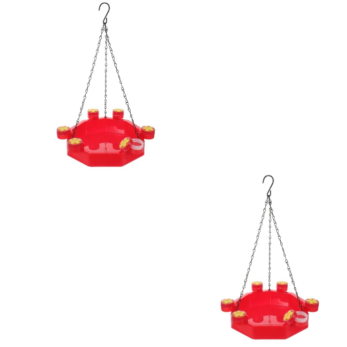 Yardwe 2 Sätze -Feeder Vogelhäuschen für kleine Vögel Keine Vogelhäuschen Käfig Bahnhof Haustier Pole Balkon vogelhäuschen Vogelfütterungsgerät Vogelfütterer Aluminiumlegierung rot