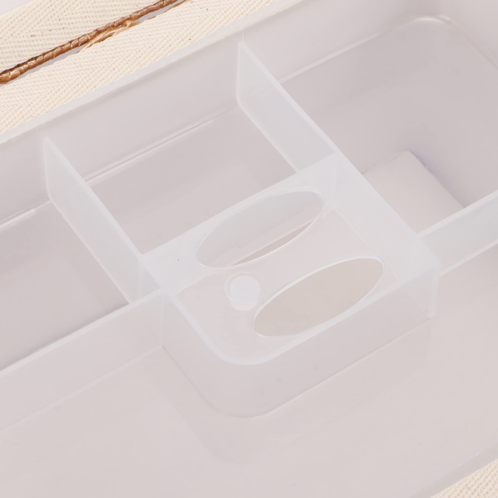 Cesta de Costura Grande con Diseño de Doble Capa, Caja de Almacenamiento de Artículos Diversos con Asa Cómoda para Viajes en Casa y Oficina, 24cm X 17,5cm X 13cm