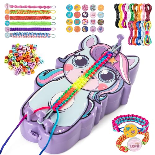 AONTESS Kit para Hacer Pulseras Niñas, Artes Y Manualidades de 6 a 12 Años, DIY ManualidAdes para Niñas 6-12, Crear Pulseras, Juego de Regalo para Navidad Cumpleaños (Púrpura)