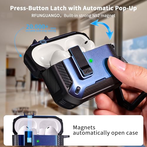 Image of AirPods Pro 3 Case with Safety Lock Phone Stand Magsafe, Blue
